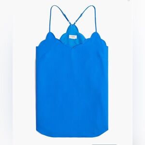 NWT J Crew Scalloped Cami Top Tank Sleeveless Blue Size 00